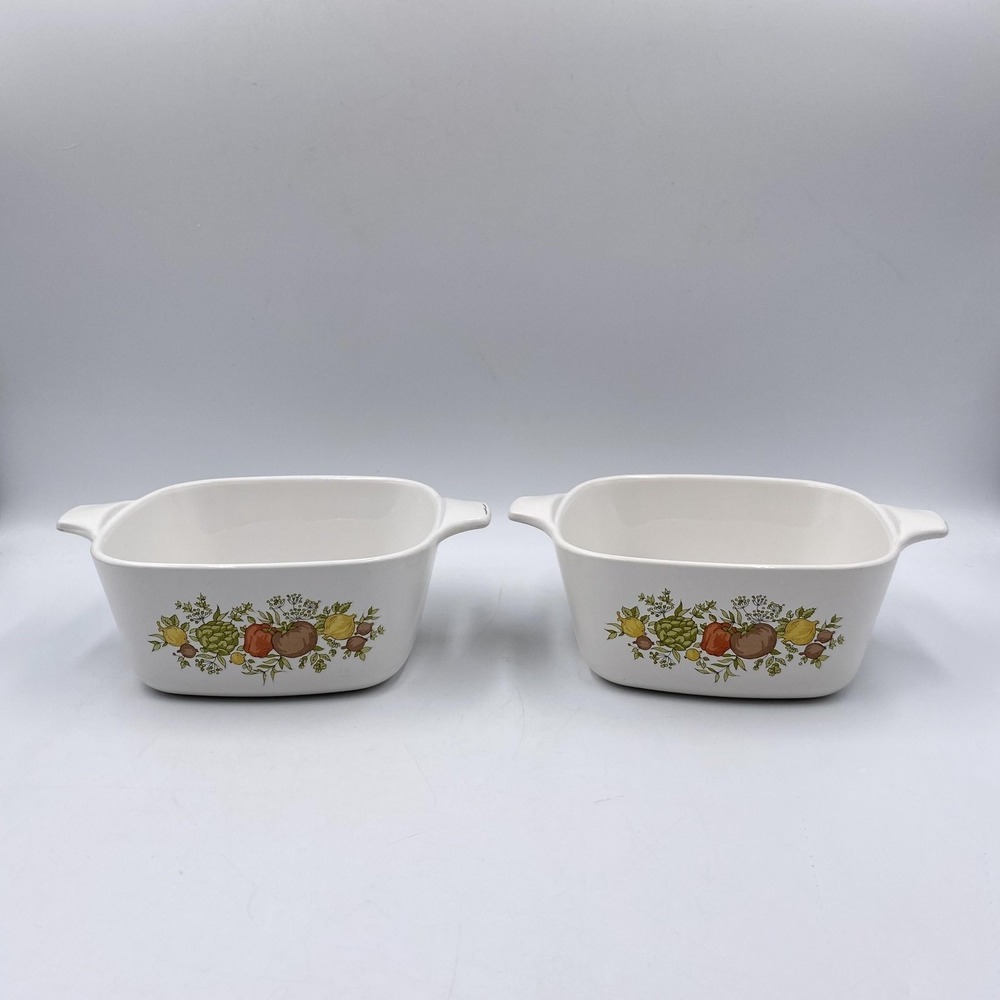 Vintage Corning Ware Spice Of Life P-43-B Petite Pan 2 3/4 Cup Set Of 2‎ no lids